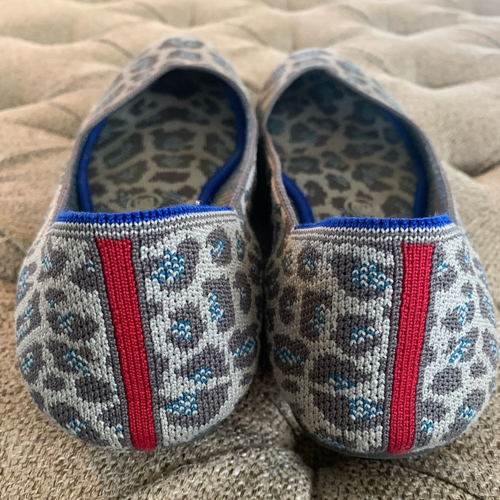Rothy’s Flats Spotted Gray Leopard Round Toe 9.5